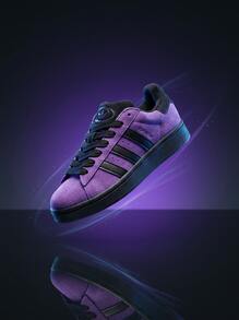 Adidas Campus Hi OG 女款運動鞋，輕量透氣緩震，日常休閒，白色 JR5779 - 紫色和黑色 - 查看 1