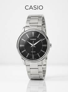 Casio Enticer Men's Analog Quartz Watch Minimalist Black Dial Silver Stainless Steel 50M Water Resistant Luminous Business Watches For Men MTP-1303D-1AVDF - Black - View 1