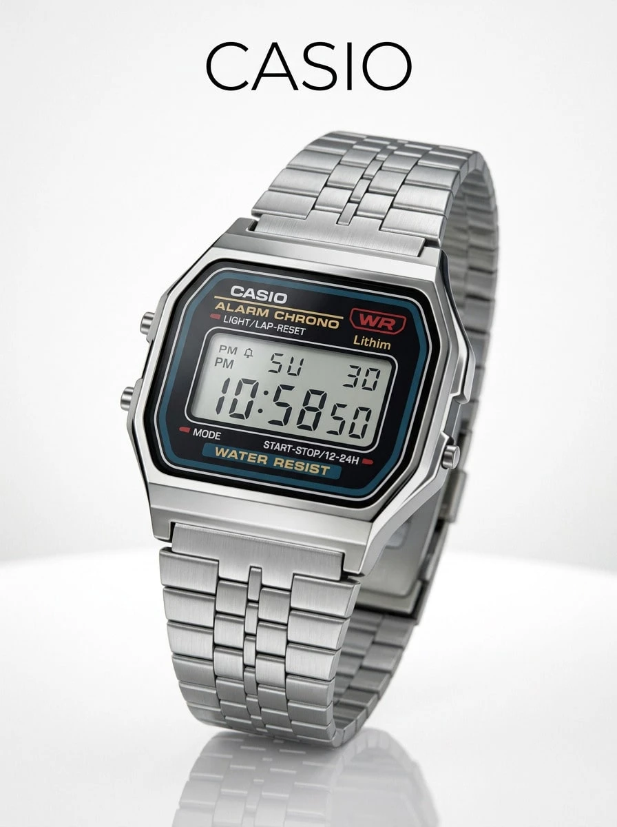 Casio CORE MEN 数字手表，适合作为送给父亲或男友的礼物 - 銀色 - View 1