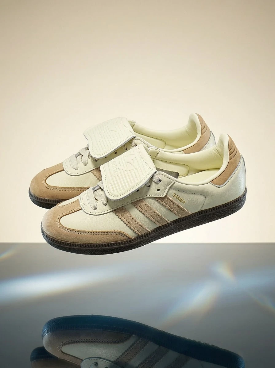 Adidas Samba 女款運動鞋 緩震舒適 百搭戶外慢跑 黑色 JH5706 - 杏色 - 查看 1