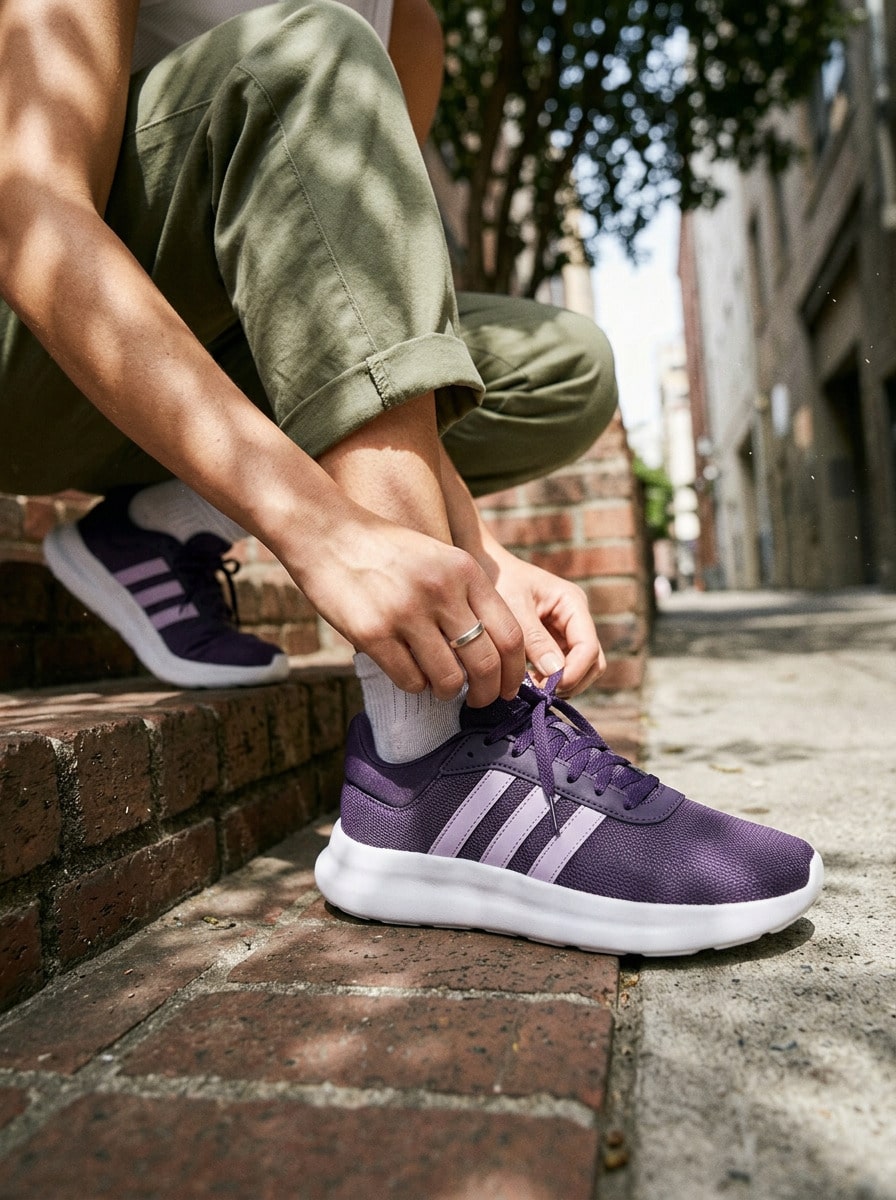 Adidas 女款運動鞋 舒適百搭耐穿 休閒健身 紫色 JR8538 - 紫色 - 查看 1