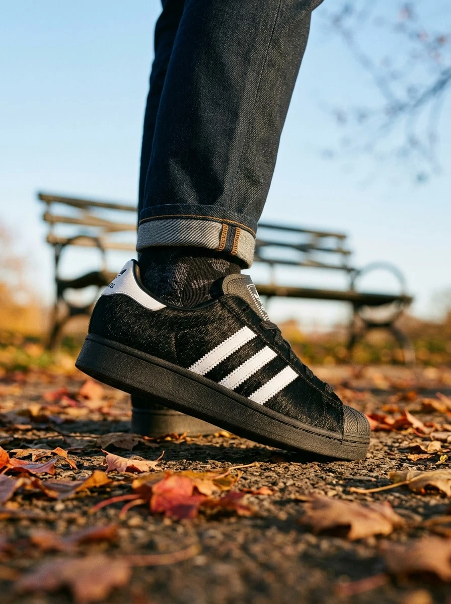 Adidas Superstar 女款休閒鞋 輕量緩震 透氣舒適 厚底 Logo 親膚 百搭 日常健身通勤下班休閒旅遊約會 JH9475 - 黑色 - 查看 1