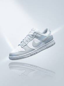 Nike Dunk Low 女款運動鞋 支撐性佳 柔軟彈性 適合跑步與日常穿著 灰色 DD1873-113 - 白色/灰色 - 查看 1