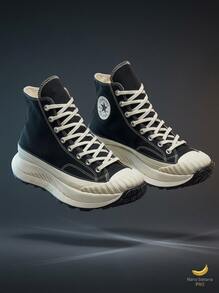 Converse Chuck 70 女款運動鞋 緩震舒適 百搭戶外跑步鞋 黑色 A03277C - BLACK / EGRET - 查看 1