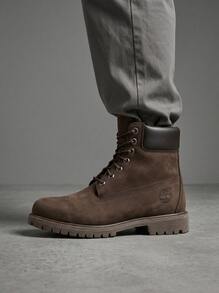 Timberland Giày bốt nam ren chống nước 6 inch thoáng khí thấm hút mồ hôi chống thấm nước ấm áp chống gió nhẹ màu trơn dễ giặt trang trí đa năng ngoài trời hàng ngày màu nâu TB110001 - màu nâu - Xem 1