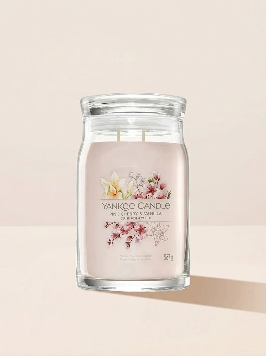 Yankee Candle Pink Cherry & Vanilla Signature Large Jar Candle 567 G - 粉紅櫻桃和香草 - 查看 1