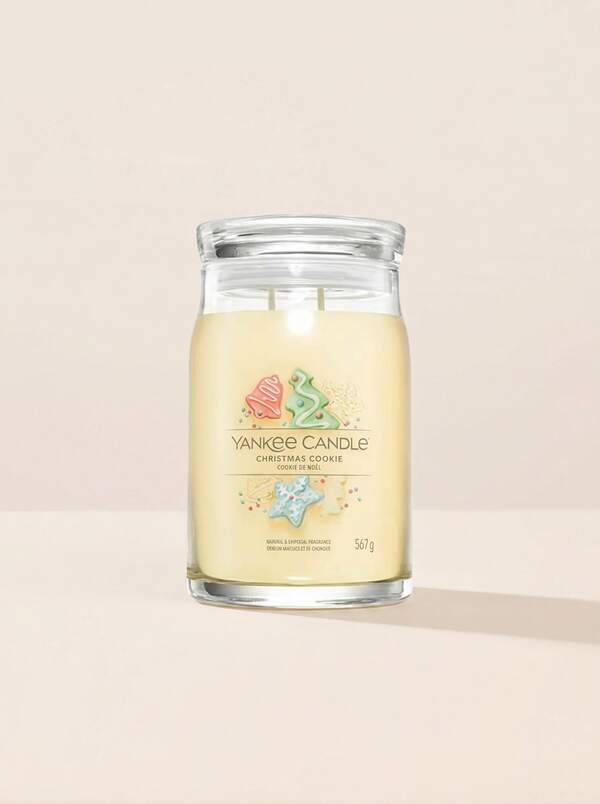 Yankee Candle Christmas Cookie Signature Large Jar Candle 567 g – Scented Candle, Long-Lasting Burn, For Home Decorators, Vanilla, Cream, Premium Wax Blend, Suitable For Christmas Home Decor
