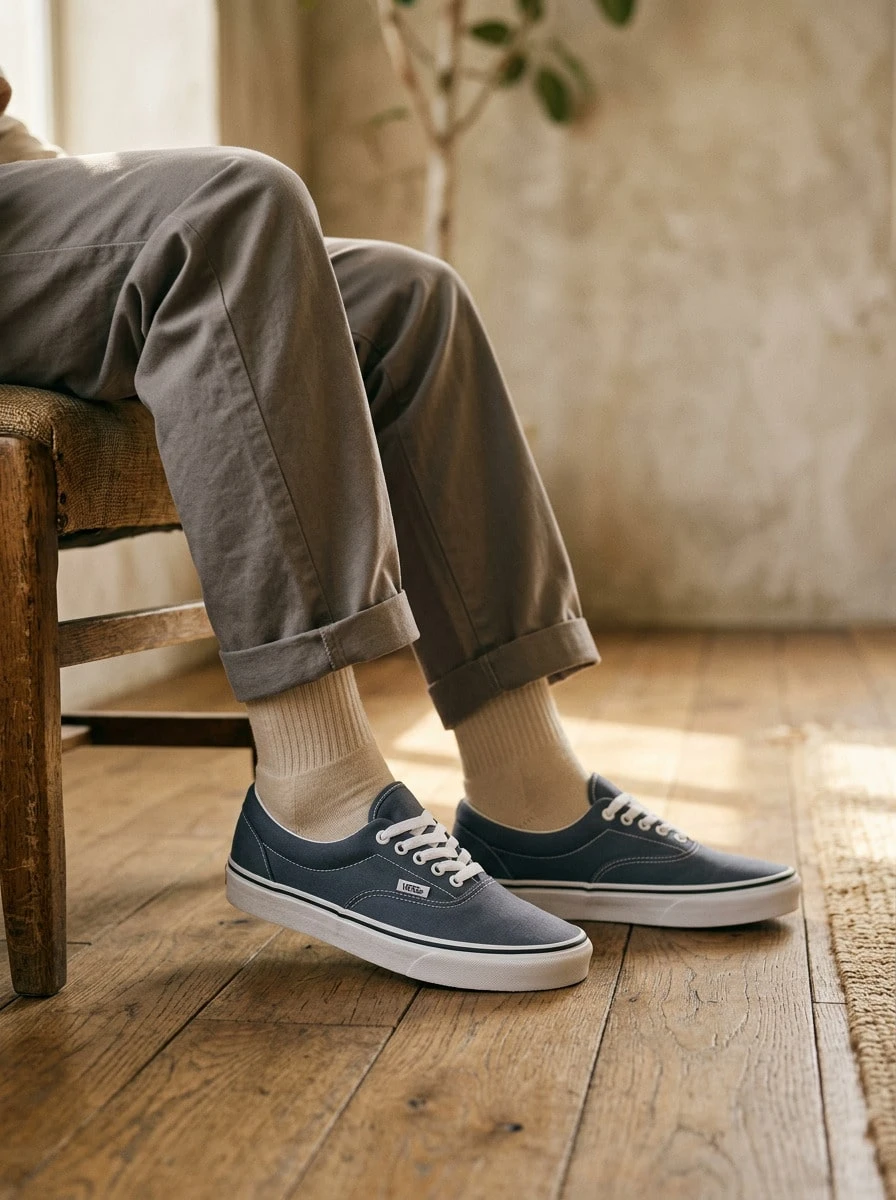 Vans Era 女款運動鞋 防滑支撐柔軟 日常休閒 黑色 VN000EWZNVY - 藍色 - 查看 1