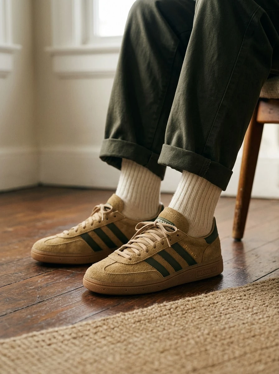 Adidas Handball Spezial 女款運動鞋 舒適百搭耐穿 跑步日常穿搭 棕色 JQ8298 - 棕色 - 查看 1