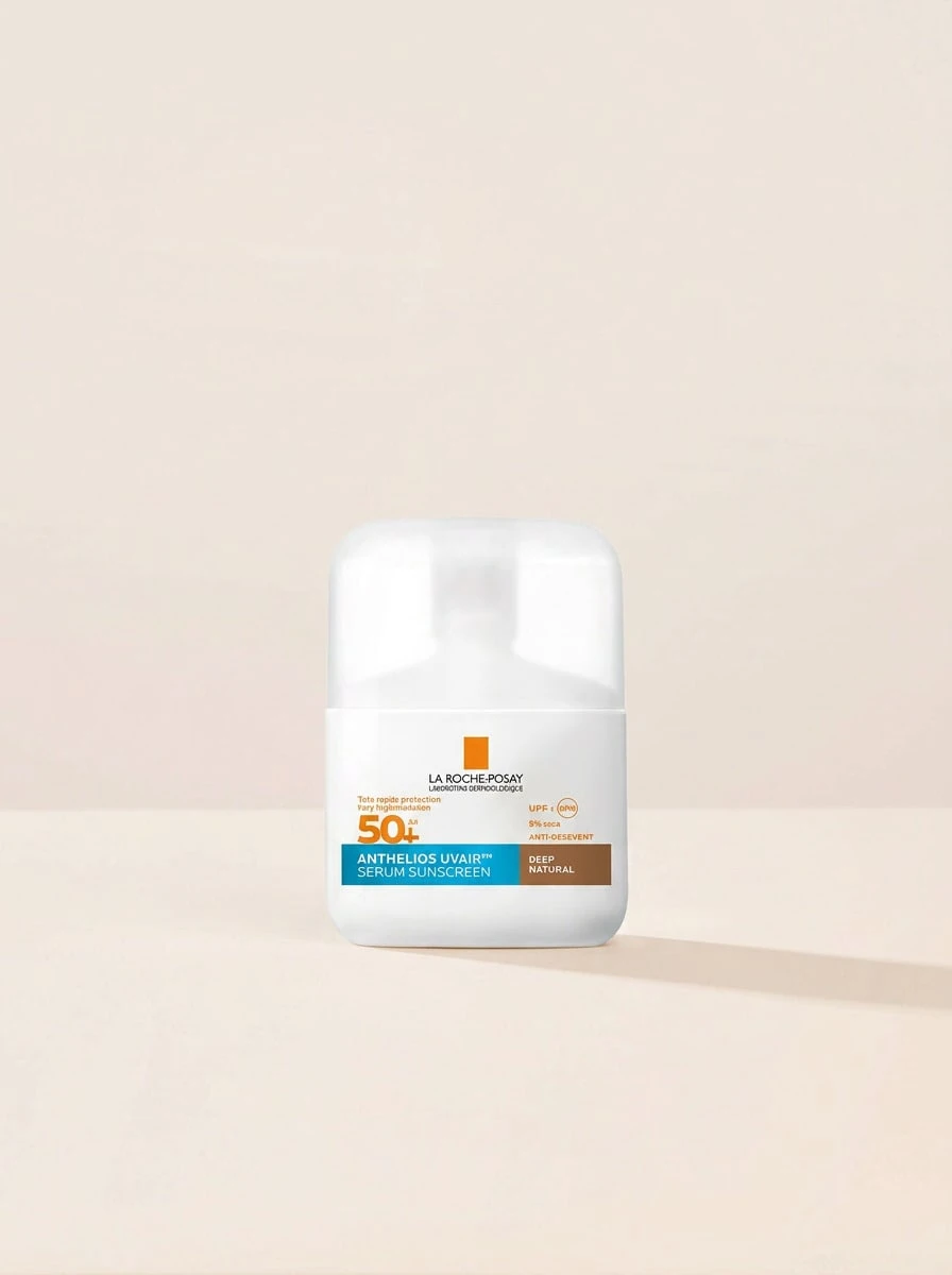 La Roche-Posay Anthelios UVAir Serum Sunscreen SPF50+ Deep Natural 50 Ml – Sunscreen, Broad Spectrum SPF 50+, For Deep Skin Tones, Tinted, Antioxidants, Suitable For Morning Skincare Routine - Deep - View 1