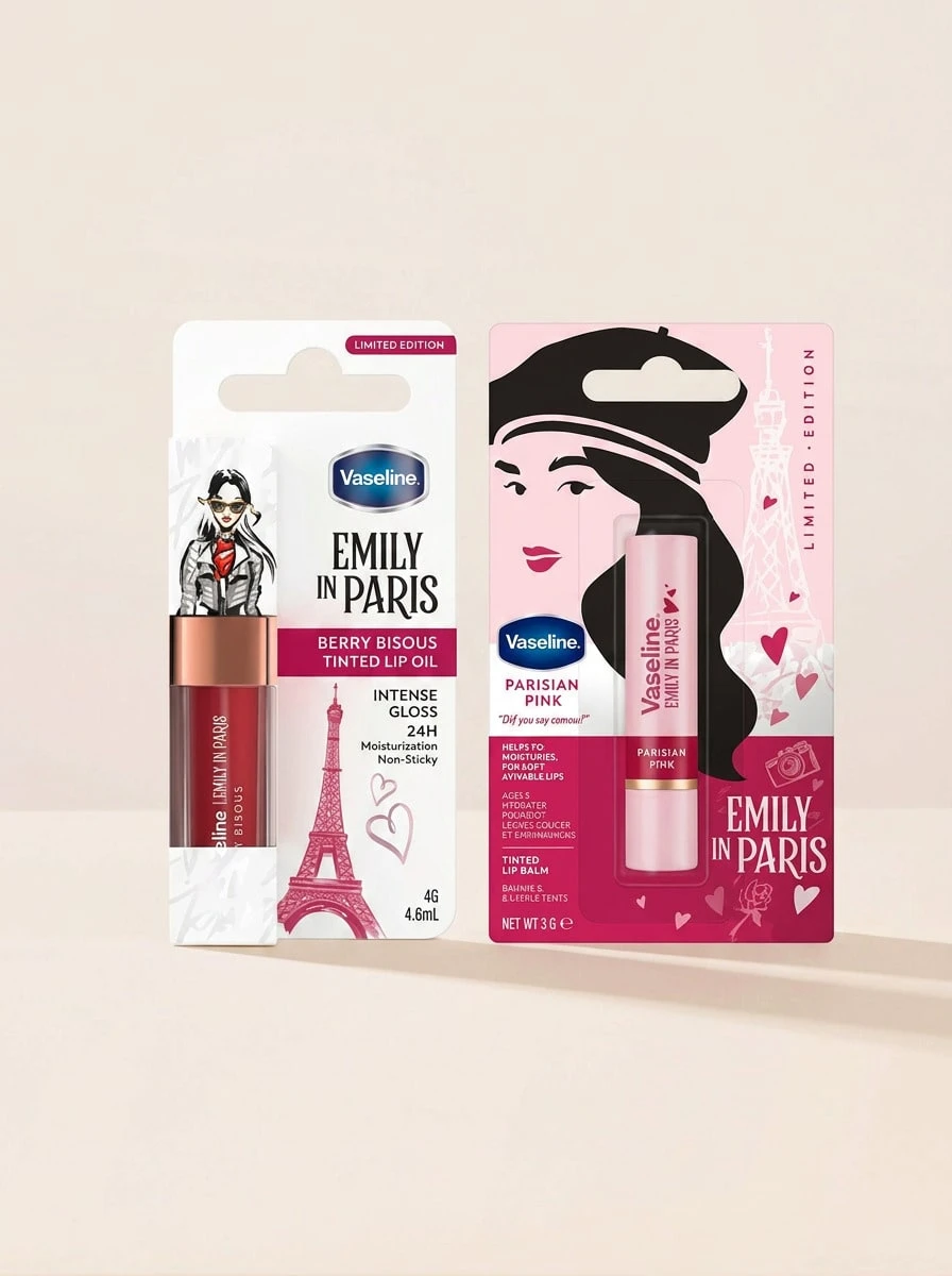 Vaseline 凡士林 Emily In Paris 浆果色润唇油,粉色润唇膏 2 件装 - 無色 - 查看 1