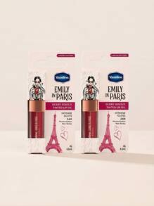 Vaseline Emily In Paris Tinted Lip Oil Berry Bisous Duo Set – Tinted Lip Oil, Non-Sticky, For Women, Berry, Berry, Suitable For Daily Makeup - 0 - View 1