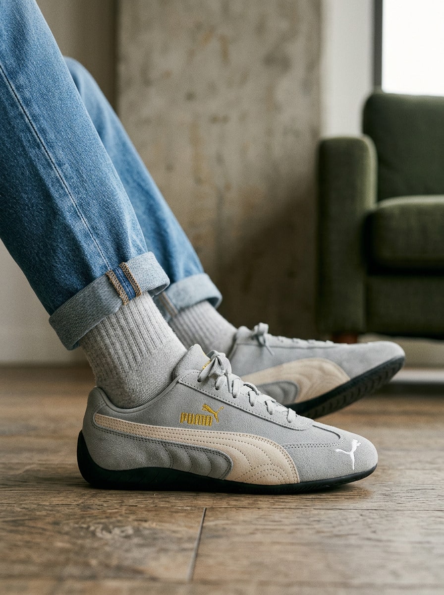 Puma Speedcat Hi OG 男款運動鞋,輕量透氣緩震,日常休閒,綠色 398846-05 - 灰色 - 查看 1
