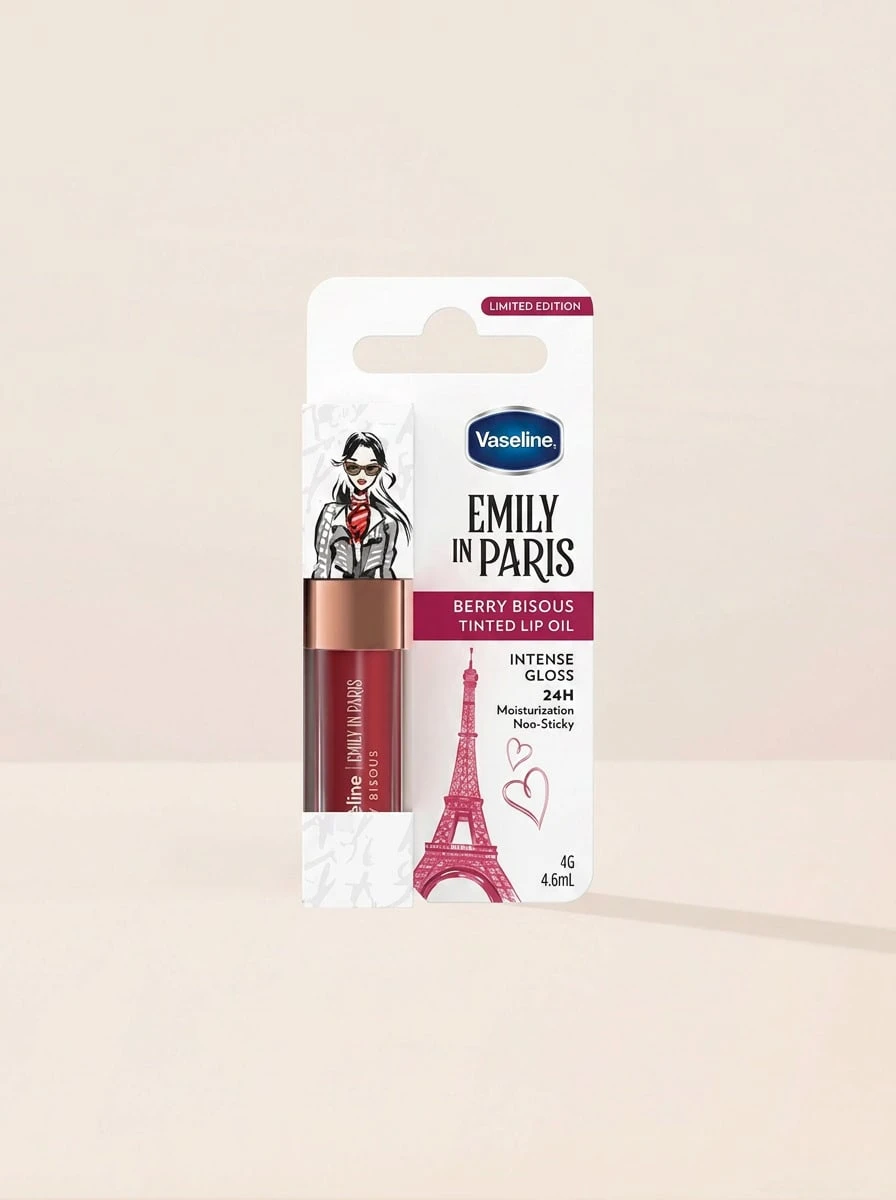 Vaseline Emily In Paris Tinted Lip Oil Berry Bisous 4 G – Lip Oil, Intense Gloss, For Women, Berry, Berry Red, Suitable For Daily Makeup Routine - Clear - View 1