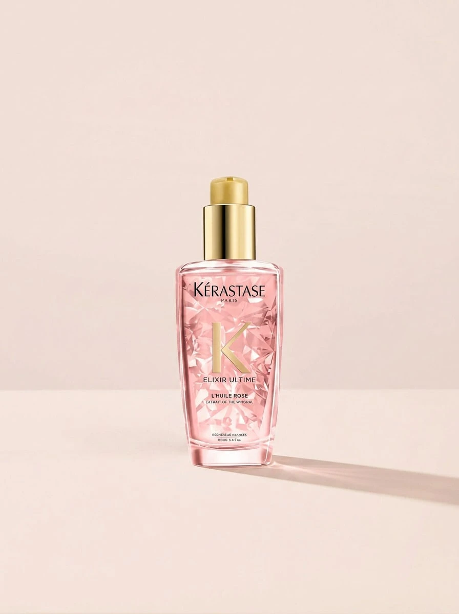 Kérastase Elixir Ultime L'Huile Rose Radiance Sublimating Hair Oil 100 Ml – Hair Oil, Radiance Enhancing, For Color-Treated Hair, Floral, Pink, Imperial Tea Extract, Suitable For Post-Shower Routine - White - View 1