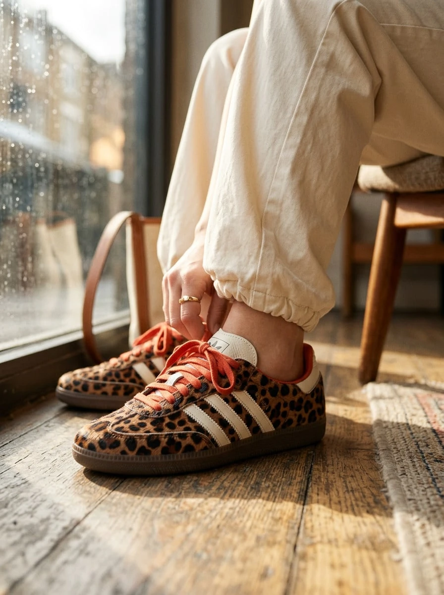 Adidas Samba 女士休闲鞋 轻便缓震透气舒适厚底 Logo 亲肤百搭皮革 日常健身通勤下班后休闲旅行约会 JI2734 - 核心黑/二手紅 - 查看 1