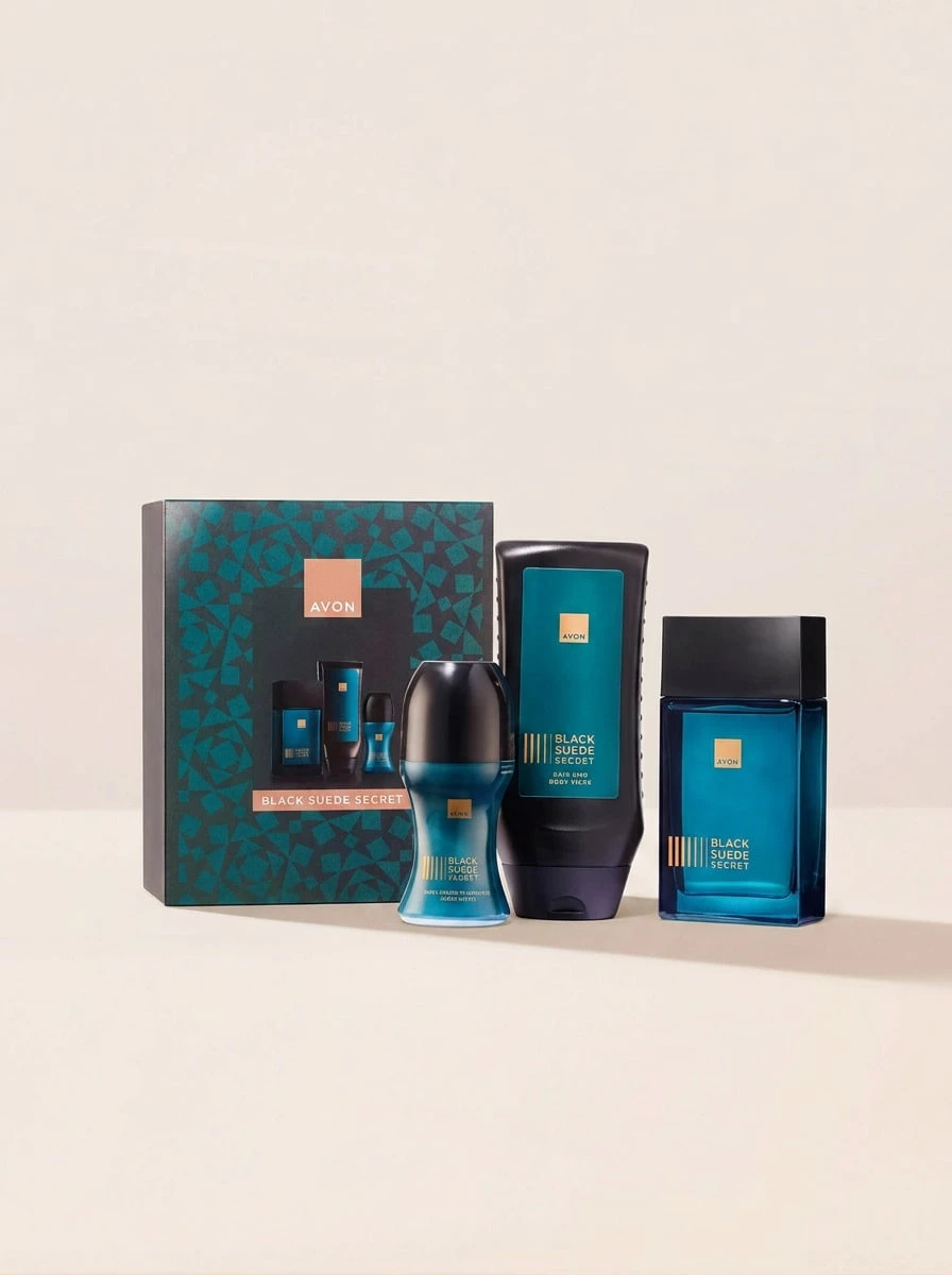 Avon Black Suede Secret Eau De Toilette 100 Ml Gift Set – Fragrance Set, Long-Lasting Fragrance, For Men, Woody, Deep Blue, Suitable For Daily Grooming Routine - EDT - View 1