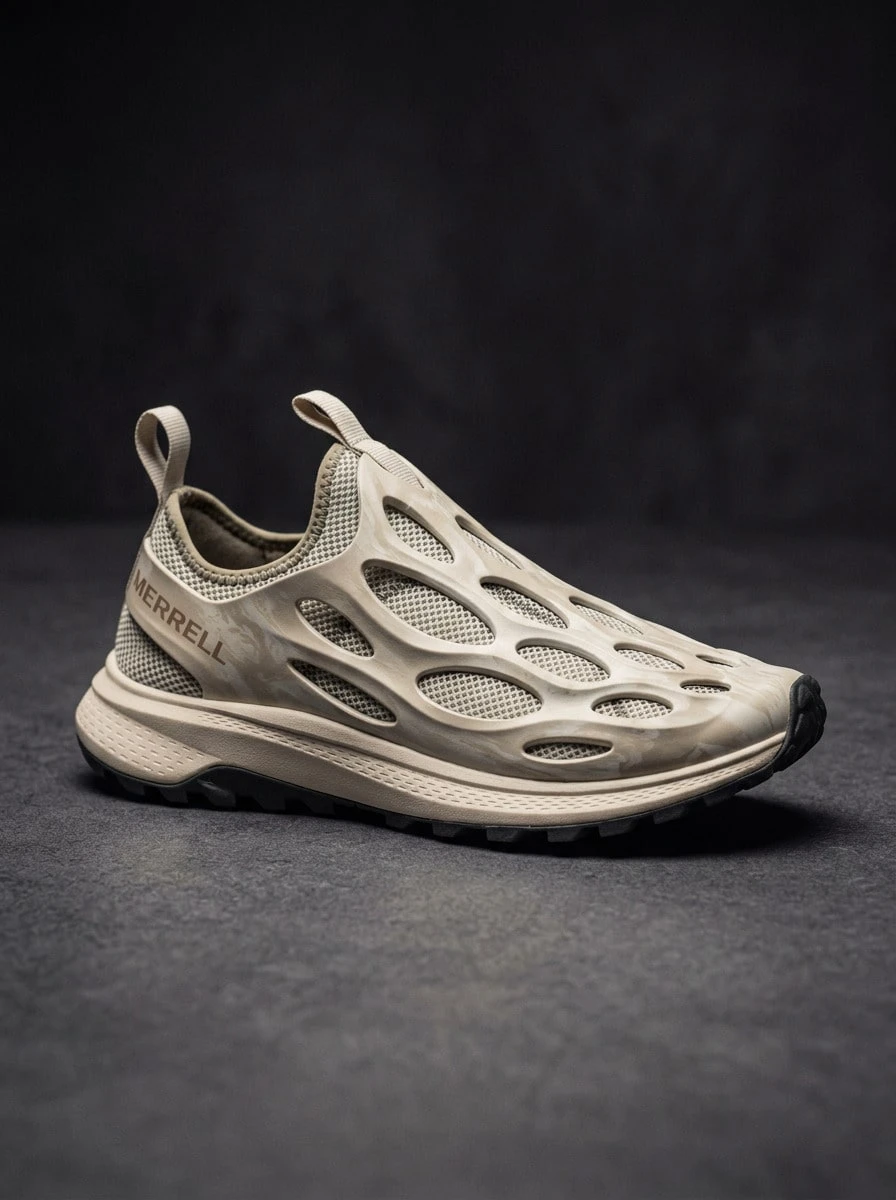 Merrell 男款低筒運動鞋 網布輕量透氣舒適 日常休閒 黑色 J067025 - 牡蠣 - 查看 1