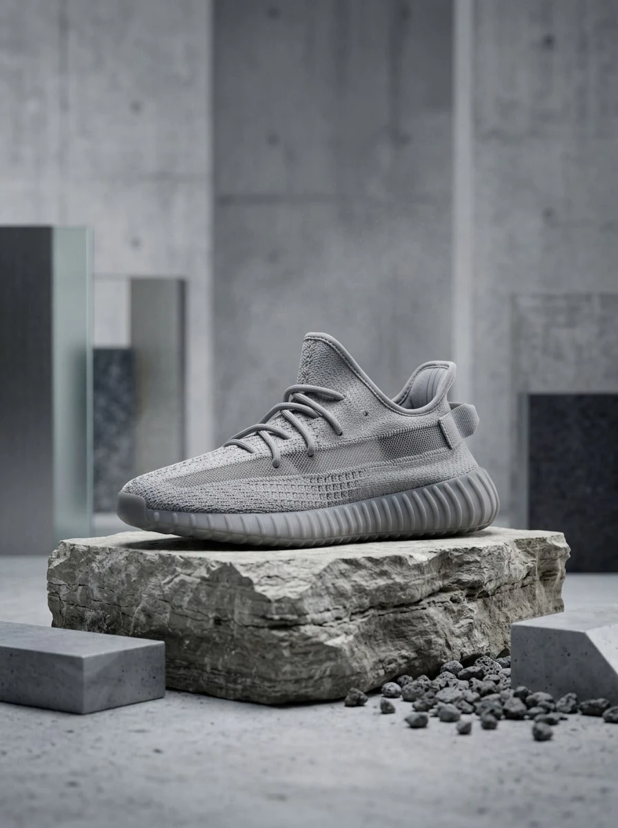 Adidas Yeezy 女款運動鞋 針織輕量透氣 緩震 日常休閒 灰色 If3219 - 灰色 - 查看 1