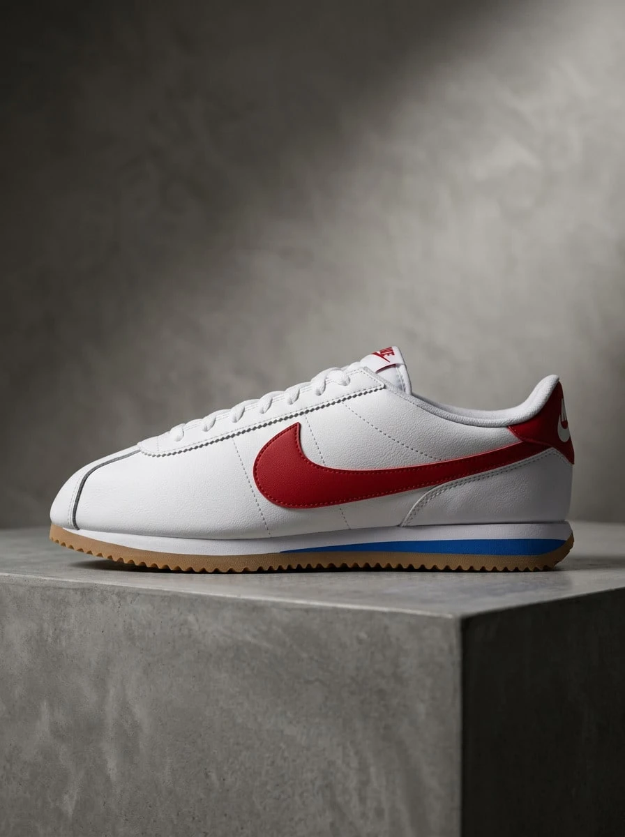 Nike Cortez Hi OG 男款運動鞋,輕量透氣緩震,日常休閒,白色,DM4044-108 - 白色/大學紅-大學藍 - 查看 1
