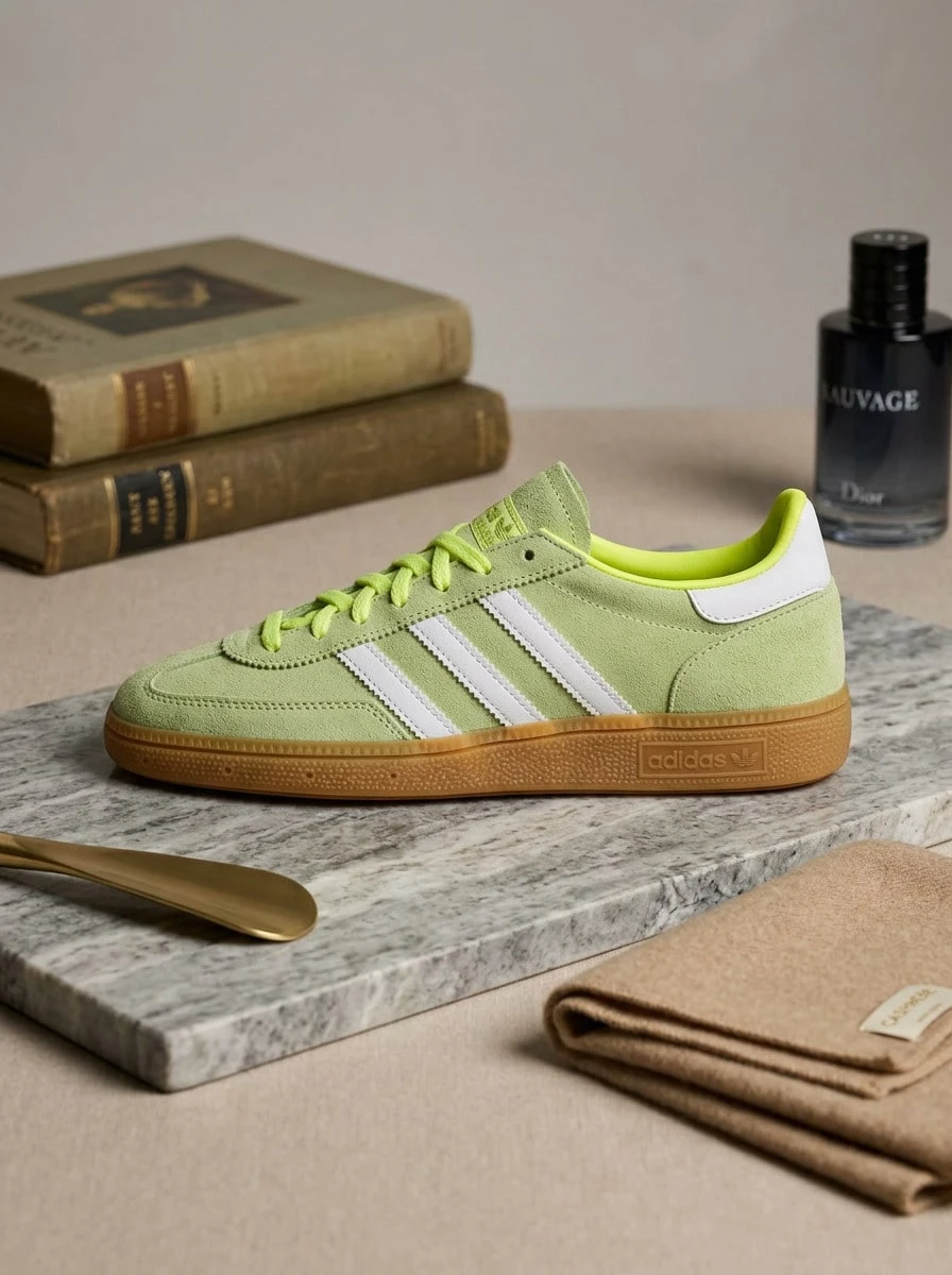 Adidas Handball Spezial 女款運動鞋,輕量透氣緩震,適合運動與校園穿搭,黃色,JI2655 - 太陽黃 - 查看 1