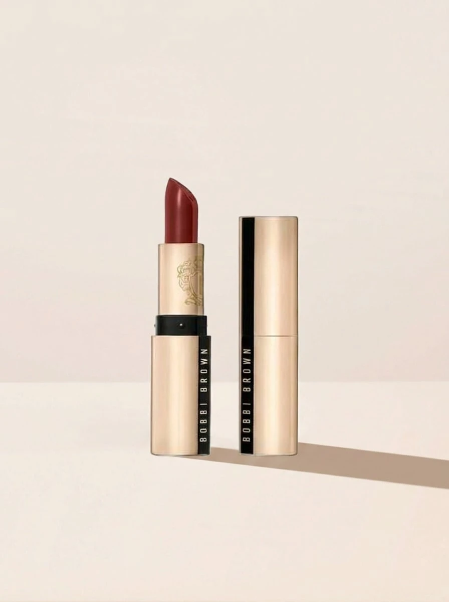 Bobbi Brown Luxe Lipstick Claret 3.5 G – Hydrating Satin Finish, Full Coverage Lip Color For Women, Elegant Gold Tube Packaging, Perfect For Office Wear Or Evening Events, Long-Wearing Formula For Professional Daily Beauty - Claret - View 1