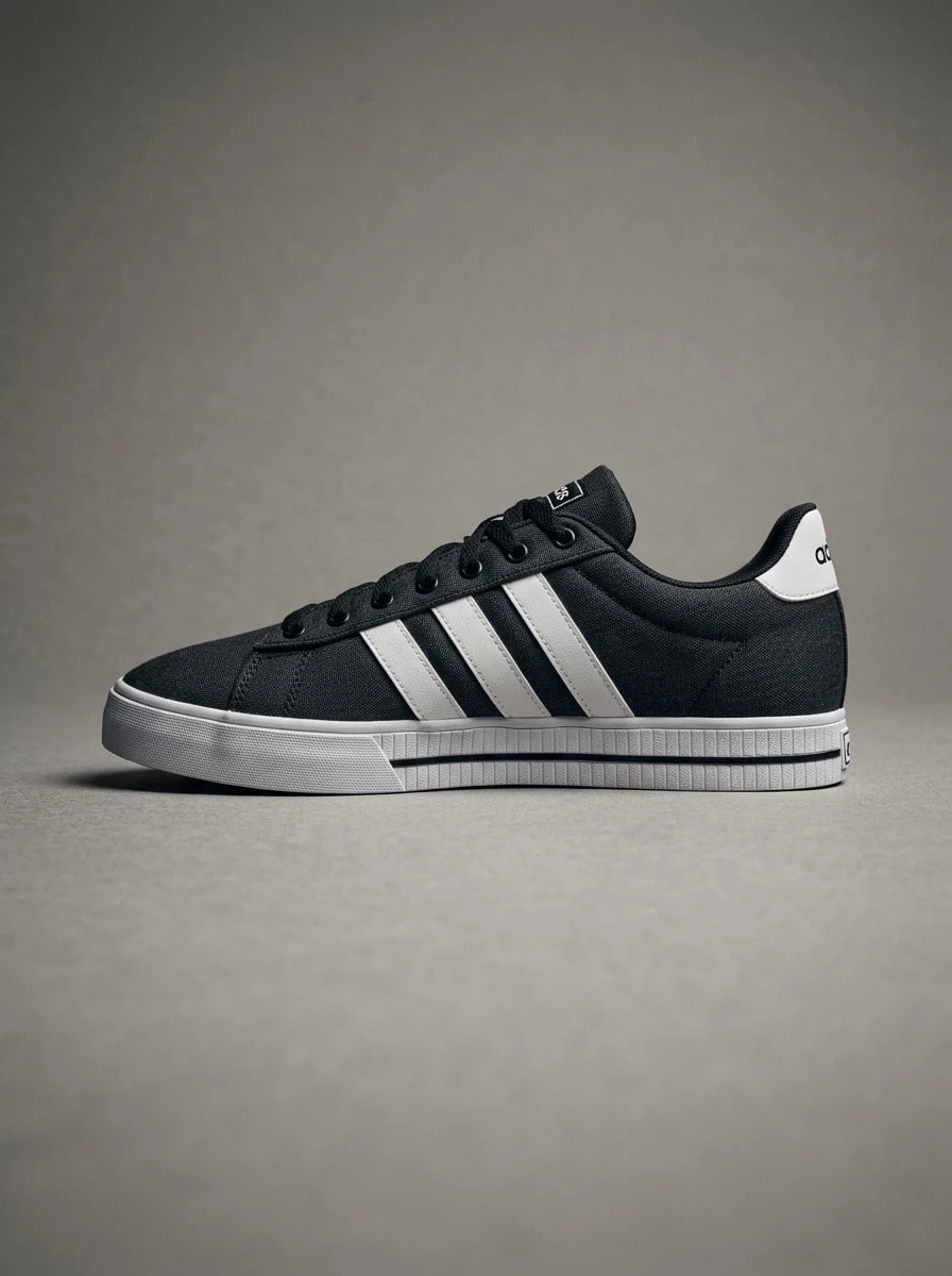 Adidas Daily 3.0 系列男士运动鞋 透气吸汗 轻便易洗 纯黑色 白色 适合学校户外穿着 FW7033 - 黑色/白色 - 查看 1