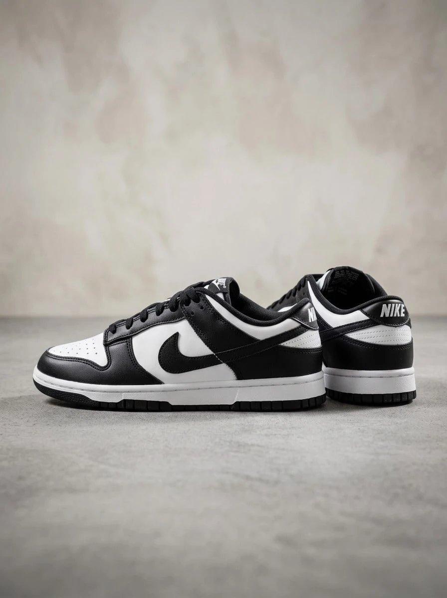 Nike Dunk Low Retro 男式运动鞋优质皮革鞋面,采用经典球队颜色和现代舒适技术,适合球场和街头穿着 DD1391-100 - 黑白 - 查看 1