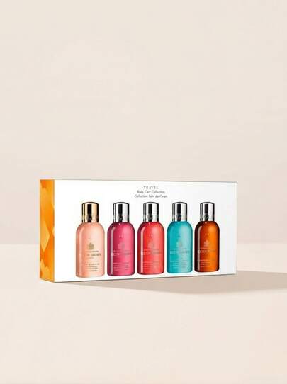 Molton Brown Travel Body Care Collection Gift Set 5 X 100 Ml – Shower Gel Set, Cleansing, For Travelers, Orange & Bergamot, Multi-Color, Essential Oils, Suitable For Business Trips