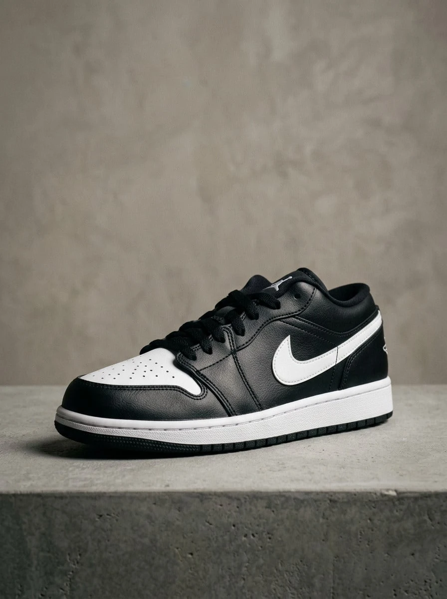 Jordan Air Jordan 1 Low 女款運動鞋,舒適百搭耐穿,適合跑步與日常穿著,黑色 553560-043 - 黑白 - 查看 1