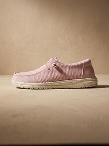 Hey Dude Wendy Stretch Sox Rst Women Sneakers Breathable Sweat Absorption Lightweight Good Elasticity Easy To Wash Versatile Outdoor Daily Pink 41878-6XX - Pink - View 1