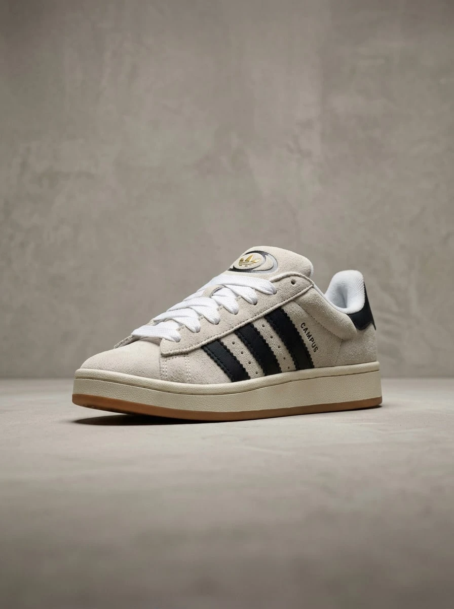 Adidas Campus 女款運動鞋,輕量透氣、緩震舒適、百搭親膚,適合健身訓練 GY0042 - 水晶白 - 查看 1