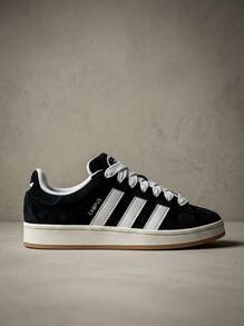 Adidas Campus 女款運動鞋 柔軟輕量透氣 校園戶外穿搭 黑色 HQ8708 - 黑白 - 查看 1