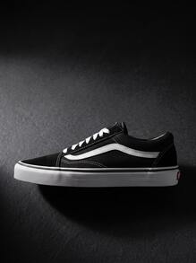 Vans Old Skool 女款低筒皮革運動鞋 耐穿百搭 柔軟日常休閒 黑色 VN000D3HY28 - 黑色 - 查看 1