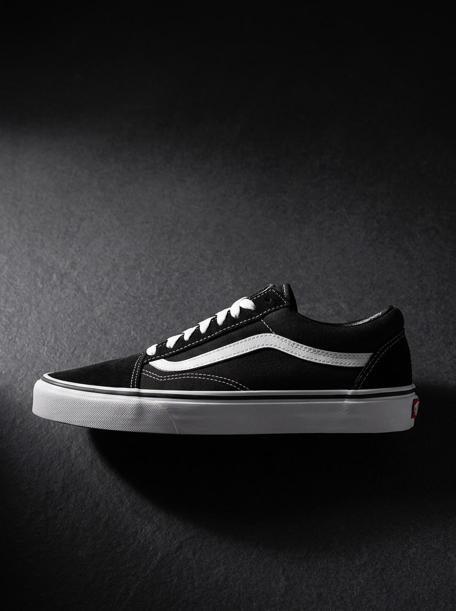 Vans Old Skool 女款低筒皮革運動鞋 耐穿百搭 柔軟日常休閒 黑色 VN000D3HY28 - 黑色 - 查看 1