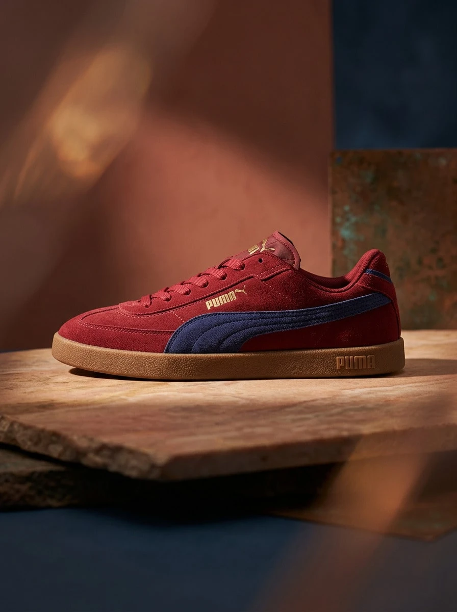 Puma Suede Hi OG 男款運動鞋,輕量透氣緩震,日常休閒,紅色 400717-04 - 深紅色 - 查看 1