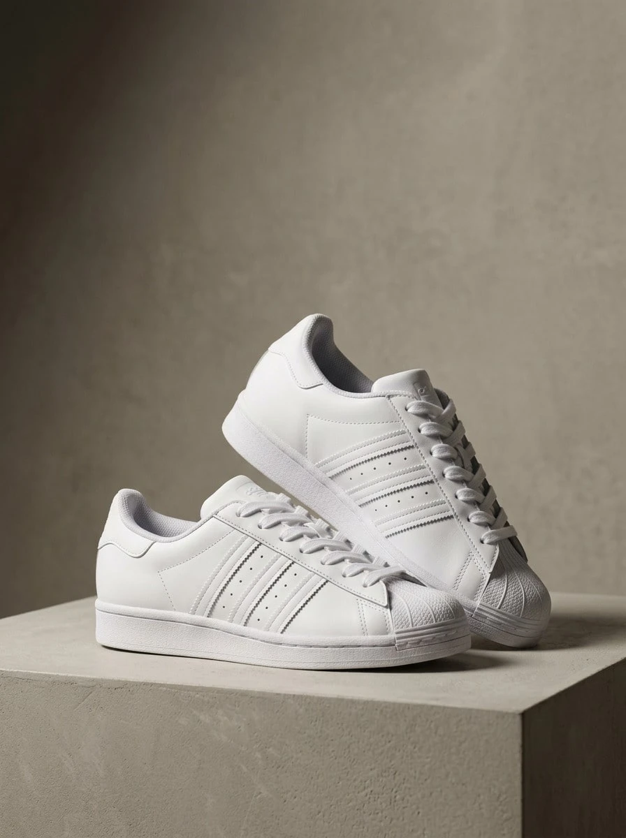 Adidas Superstar 女款運動鞋 緩震舒適 百搭健身訓練鞋 黑色 EF5399 - 白色 - 查看 1