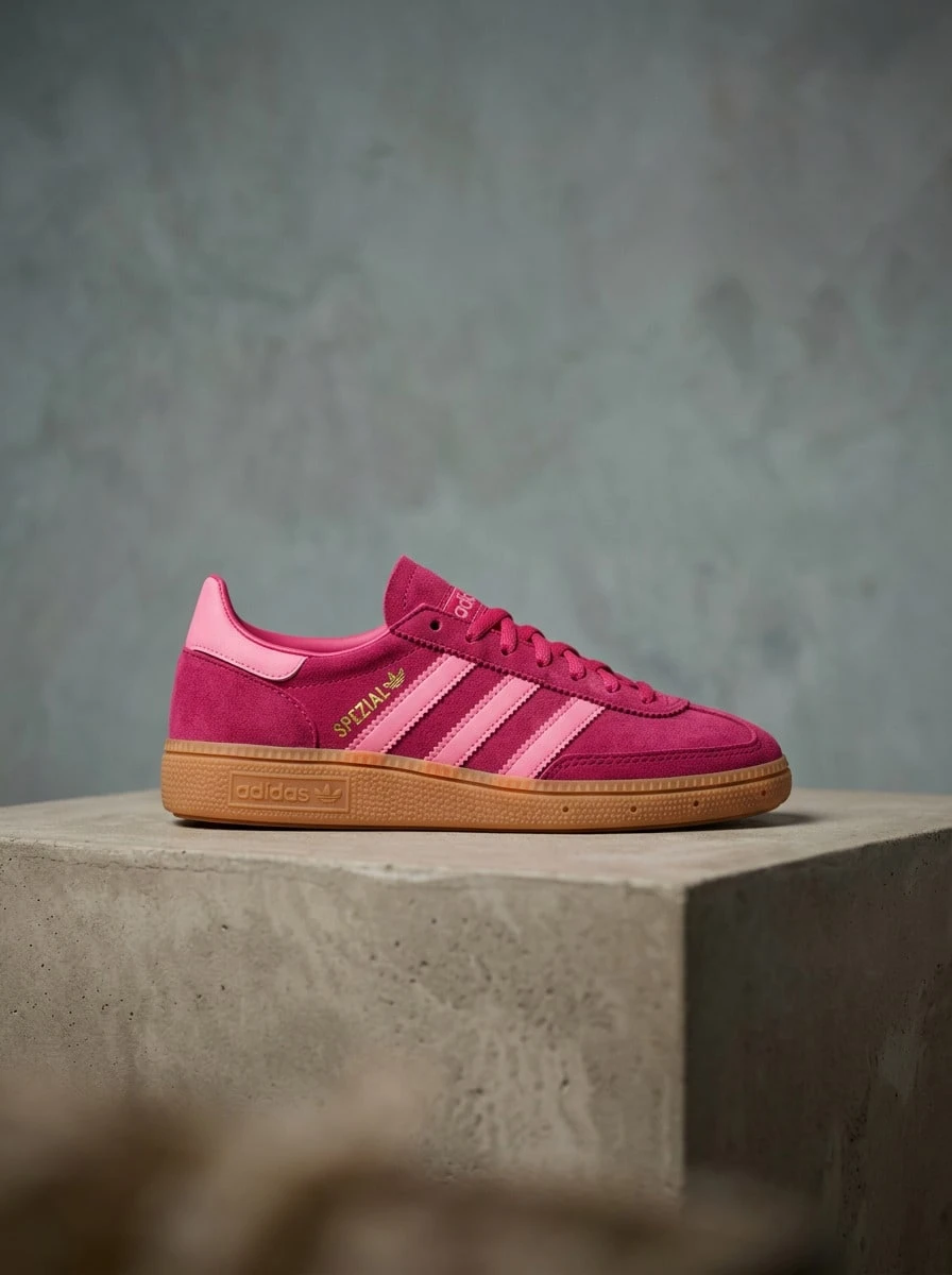 Adidas Handball Spezial 女款運動鞋 防滑支撐柔軟健身訓練鞋 黑色 JP7999 - 粉紅色 - 查看 1