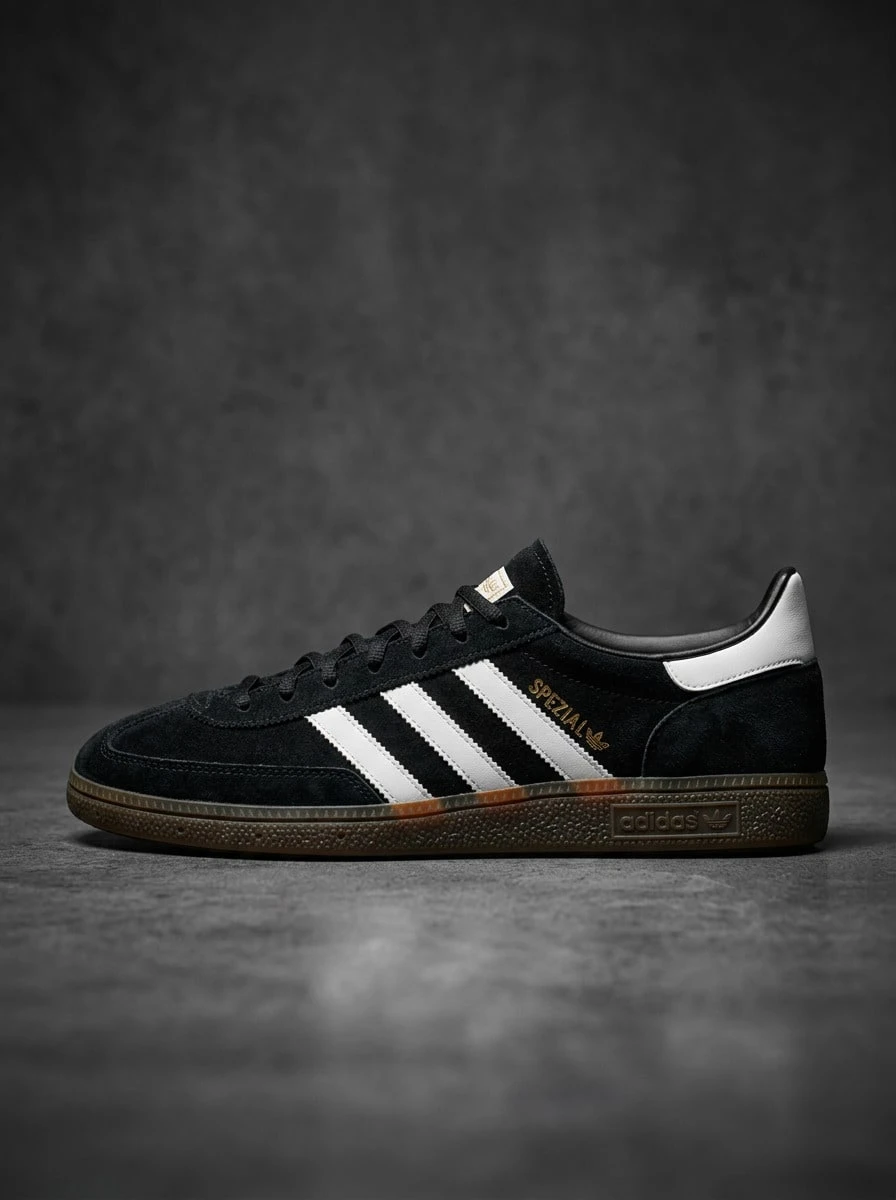 Adidas Handball Spezial 女款運動鞋 麂皮輕量透氣緩震 日常休閒 黑色 DB3021 - 核心黑/雲白/膠 - 查看 1