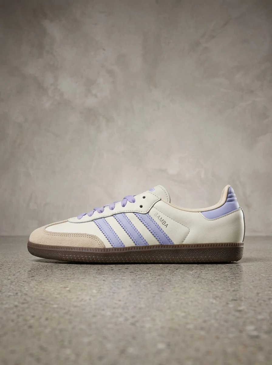 Adidas Samba 女款運動鞋 透氣緩震舒適 跑步日常穿搭 黑色 JI2678 - 乳白色 - 查看 1