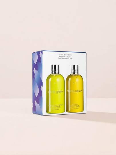 Molton Brown Spicy & Citrus Body Care Collection Gift Set 2 X 300 Ml – Body Wash Set, Cleansing, For Unisex, Spicy, Yellow, Black Pepper Oil, Suitable For Daily Shower