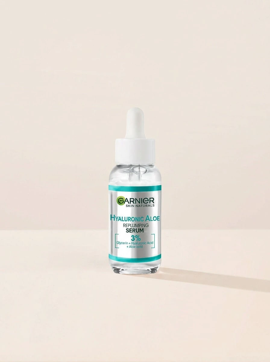 Garnier Skin Active Hyaluronic Aloe Hydrating Serum 30 Ml – Intense Replumping Formula With 3% Glycerin, Deep Moisture For Dehydrated Skin, Refreshing Facial Treatment For Smooth Texture, Daily Morning And Evening Routine - Clear - View 1