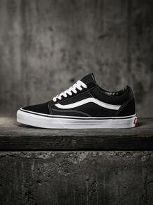 Vans Old Skool 女款運動鞋 緩震舒適 百搭戶外慢跑 黑色 VD3HY28 - 黑色 - 查看 1
