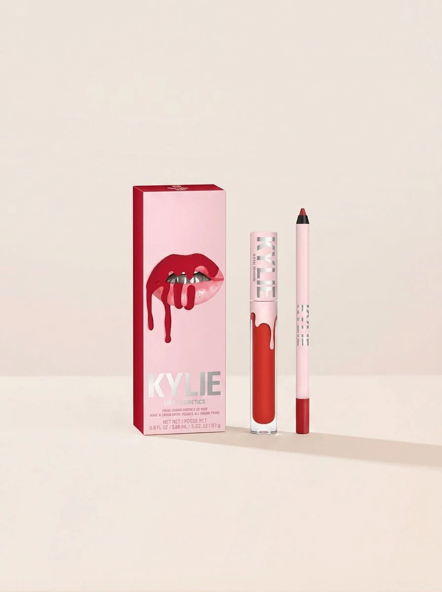 Kylie Cosmetics Matte Lip Kit – Long-Wearing Liquid Lipstick And Lip Liner Duo, Vibrant Red Shade With Velvet Finish, Smudge-Proof High-Pigment Formula For Defined Lips, Ideal For Parties And Daily Wear, Professional Makeup Gift Set - 405 Red Velvet - View 1