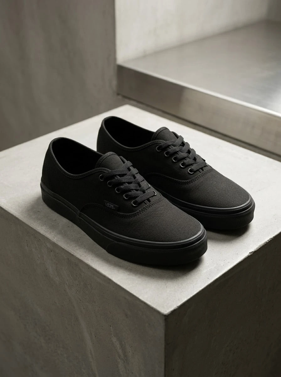 Vans Authentic 女款運動鞋 百搭耐穿 防滑 日常休閒 黑色 VN000EE3BKA - 黑色 - 查看 1