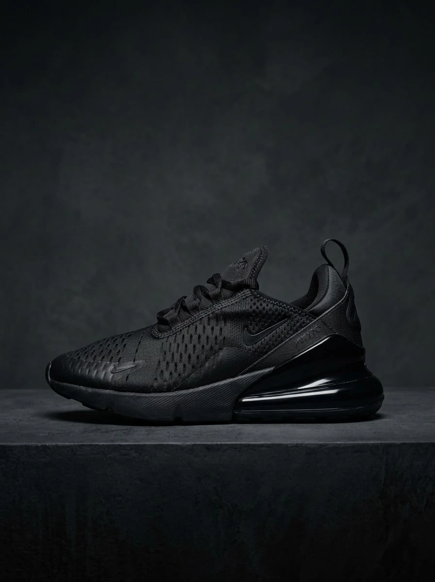 Nike Air Max 270 女款时尚休闲运动鞋 - 黑色 - 查看 1