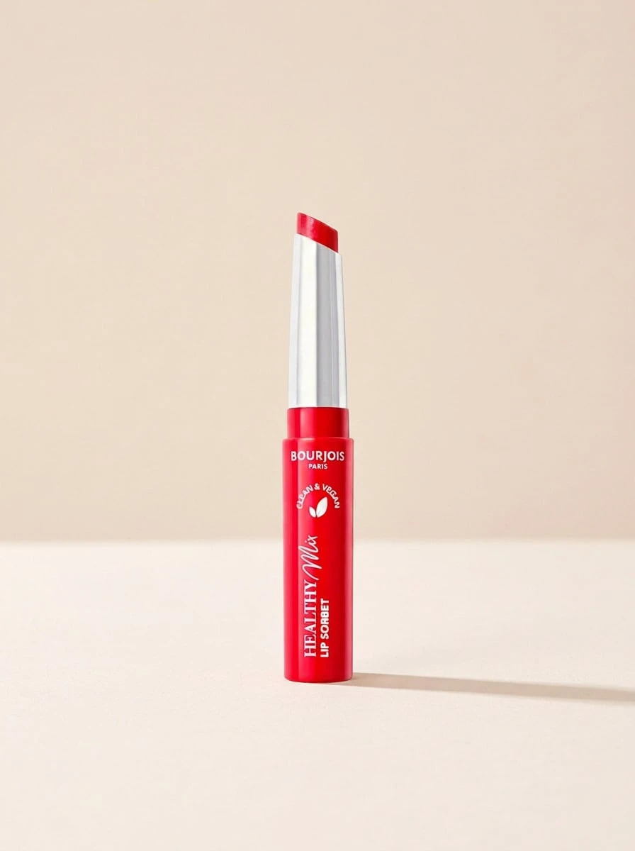 Bourjois Healthy Mix Clean Lip Sorbet Vegan Moisturizing Lipstick 02 Red Freshing 7.4 G – Lipstick, Moisturizing, For Women, Fruity, Red Freshing, Vitamins, Suitable For Daily Makeup Routine - 02 Red Freshing - View 1