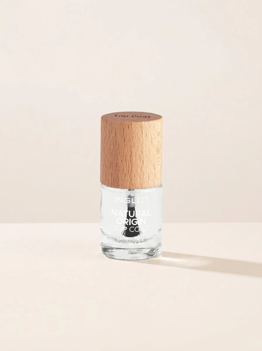 Inglot Natural Origin Top Coat 8 Ml – High Gloss Clear Shine, Chip-Resistant Protective Layer, Fast Drying Formula For Professional Results, Smooth Application For Long Lasting Wear, Essential For Home Manicure And Salon Quality Finish - Clear - View 1