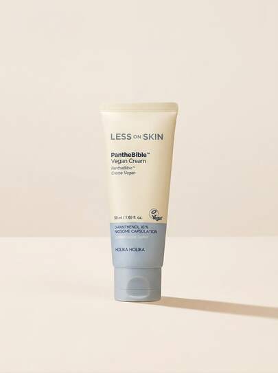 HOLIKA HOLIKA Less On Skin Panthebible Vegan Cream 50 Ml – 10% D-Panthenol Skin Barrier Support, Niosome Capsulation Technology, Deep Hydrating And Soothing Relief For Sensitive Skin, Lightweight Non-Greasy Texture, Dermatologist Tested