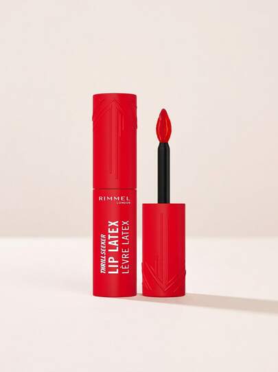 Rimmel Thrill Seeker Lip Latex 350 Spicy 6 Ml – Lip Gloss, High Shine, For Women, Spicy Red, Suitable For Daily Wear